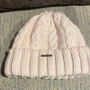 Michael Kors Girls Cable Knit Winter Hat. MISSING pom pom. Fleece inside.